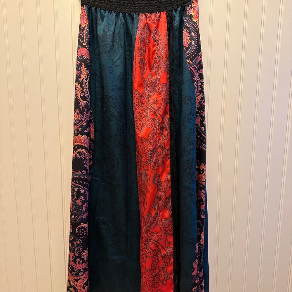 Elegant Multicolor Paisley Maxi Skirt